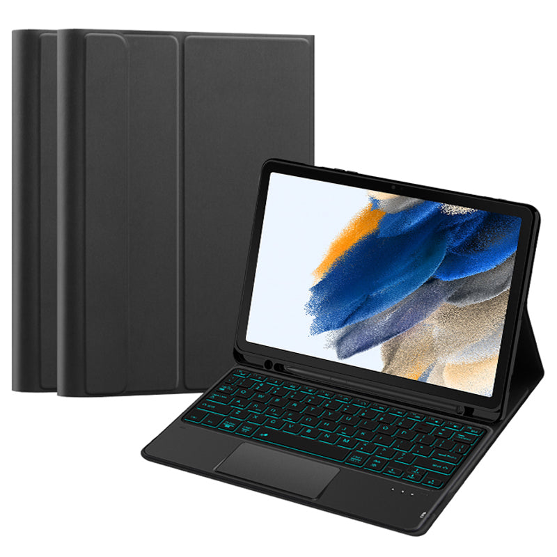 For Samsung Galaxy Tab A8 10.5 (2021) Backlit Design Bluetooth Keyboard + Detachable PU Leather Case with Pen Slot and Touchpad For Samsung Galaxy Tab A8 10.5 (2021) Backlit Design Bluetooth Keyboard + Detachable PU Leather Case with Pen Slot and Touchpad